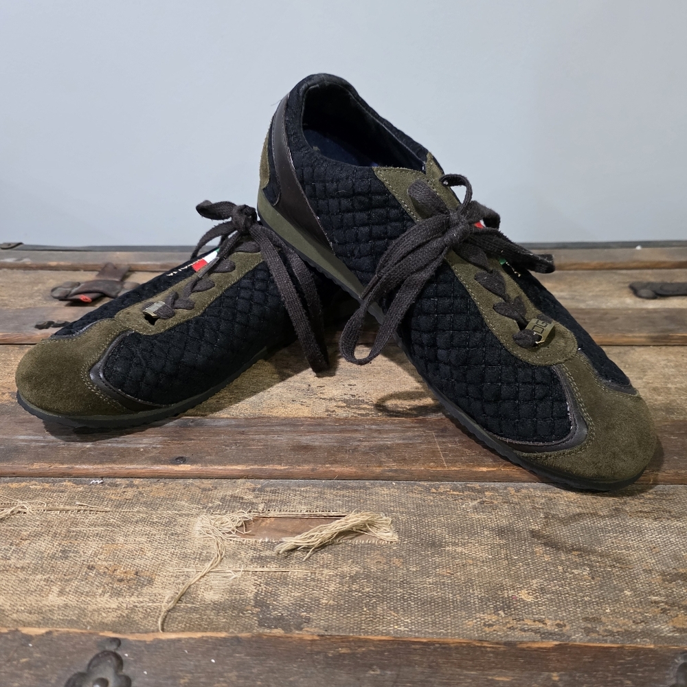 Dolce & Gabbana Tri Color Suede and Quilted Velvet DesignerSneakers. 9UK